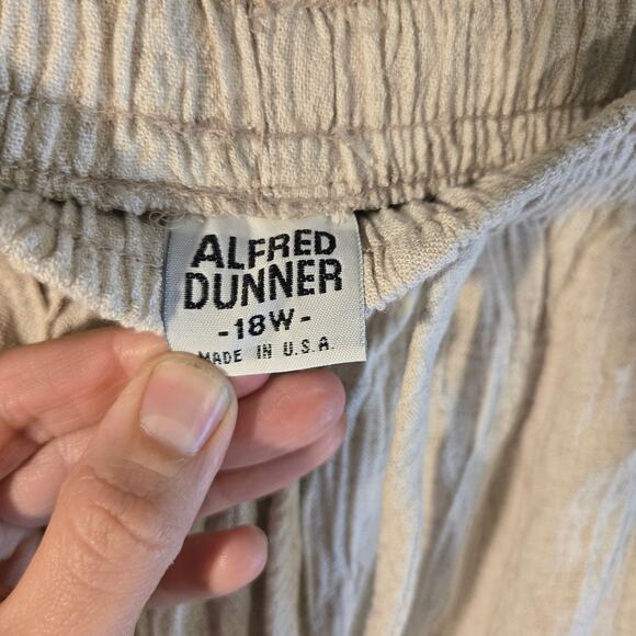 Vintage NWT Alfred Dunner 18W Linen Blend Textured Tan Wide Leg Pants [0158] - Picture 7 of 9